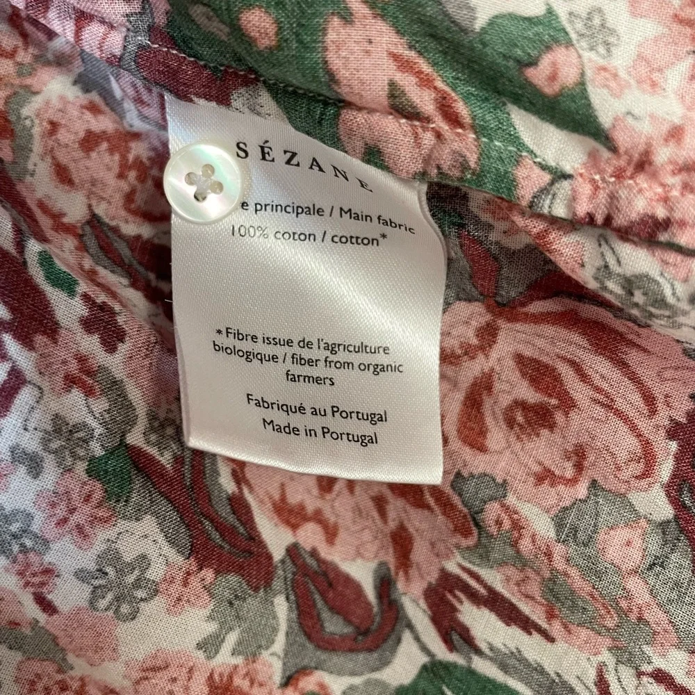 Sézane Pink Green Floral Button-Down Shirt - Picture 5 of 6